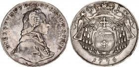 Austria Salzburg Taler 1776 M
KM# 435; N# 57917; Silver; Hieronymus von Colloredo