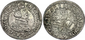 Austria Tyrol 3 Kreuzer 1626 - 1623 (ND)
KM# 583; A# 481; N# 45177; Silver; Leopold V; Mint: Hall; XF Toned