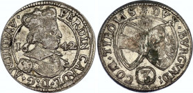 Austria Tyrol 3 Kreuzer 1642
KM# 852; N# 74100; Silver; Ferdinand Karl Regency; Mint: Hall; XF Toned