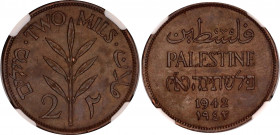 Palestine 2 Mils 1942 NGC MS 62 BN
KM# 2, N# 6641; Bronze