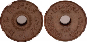 Palestine 10 Mils 1942 NGC MS 62 BN
KM# 4a, N# 20748; Bronze