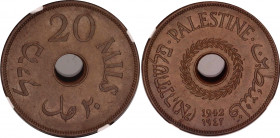Palestine 20 Mils 1942 NGC AU 58 BN
KM# 5a, N# 16464; Bronze