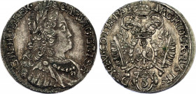 Austria 3 Kreuzer 1733
KM# 1587; Her# 1760; N# 39145; Silver, Karl VI, Mint: Hall; UNC Toned
