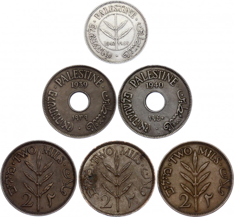 Palestine Lot of 6 Coins 1927 - 1942
With Silver; Various Dates & Denominations...