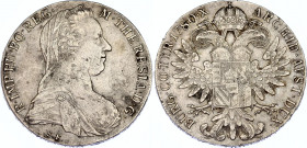 Austria Taler 1780 SF Restrike
KM# T1; Silver 27.84 g.; Maria Theresia (1745-1765); Wien mint; Damaged edge; XF