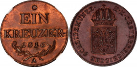 Austria 1 Kreuzer 1816 A NGC UNC
KM# 2113, N# 3169; Copper; Franz I; NGC UNC Det. cleaned