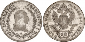 Austria 20 Kreuzer 1810 A
KM# 2141, N# 18835; Silver; Franz I; VF/XF