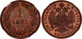 Austria 1 Kreuzer 1885 NGC MS 65 BN
KM# 2187, N# 1268; Copper; Franz Joseph I; With mint luster