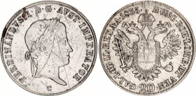 Austria 20 Kreuzer 1835 C
KM# 2207, N# 33660; Silver; Ferdinand I; XF