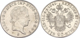 Austria 20 Kreuzer 1841 C
KM# 2208; Adamo# D7; N# 18459; Silver; Ferdinand I; Mint: Prague; AUNC