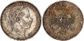 Austria 1 Florin 1860 A
KM# 2219, N# 7004; Silver; Franz Joseph I; XF+ with nice toning