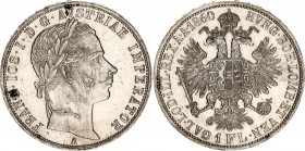 Austria 1 Florin 1860 A
KM# 2219; N# 7004; Silver; Franz Joseph I; Mint: Vienna; AUNC/UNC