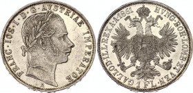 Austria 1 Florin 1861 A
KM# 2219; N# 7004; Silver, Franz Joseph I, Mint: Vienna; UNC Toned