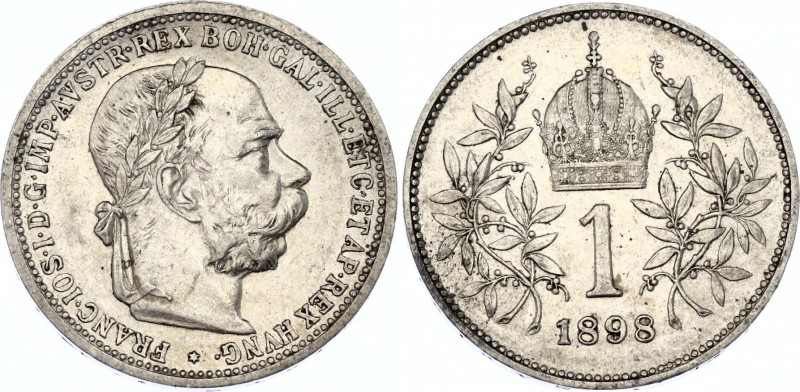 Austria 1 Corona 1898
KM# 2804; Schön# 7; N# 5744; Silver, Franz Joseph I; AUNC...