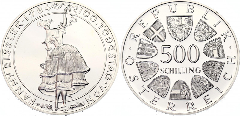 Austria 500 Schilling 1984
KM# 2969; N# 44288; Silver; Centennial - Death of Fa...