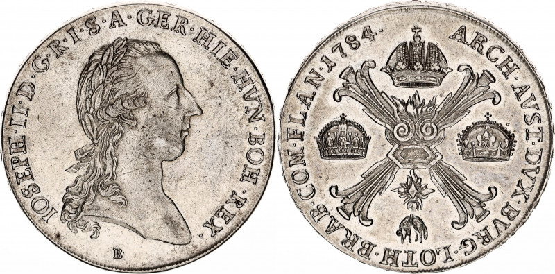 Austrian Netherlands 1 Kronenthaler 1784 B
KM# 32, N# 24791; Silver; Joseph II;...