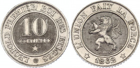 Belgium 10 Centimes 1862
KM# 22; N# 274; Copper-Nickel; Léopold I; Mint: Brussels; UNC