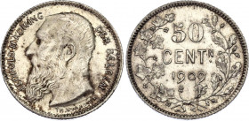 Belgium 50 Centimes 1909
KM# 61; Schön# 14; N# 2134; Silver; Léopold II; Mint: Brussels; UNC