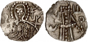 Bulgaria 1 Grosh 1371 - 1393 (ND) Ivan Shishman
Ljub.7; Silver 0.57 g.; Ivan Shishman; The Virgin with Christ, half-length, facing / Tsar standing fa...