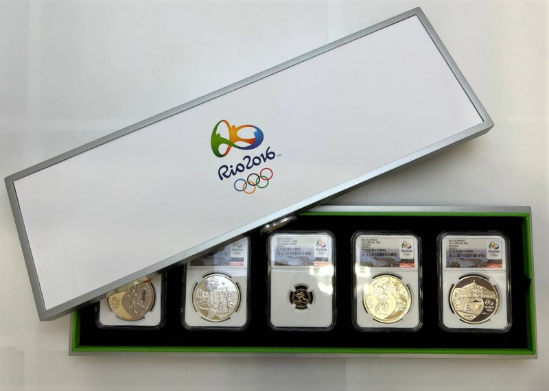 Brazil Set of 5 Coins "Rio Olymics" 2014 NGC PF 69 Ultra Cameo
KM# 685, 696, 69...