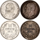 Bulgaria 2 x 50 Stotinki 1912 - 1913
KM# 30; N# 12341; Silver; Ferdinand I; XF/AUNC.