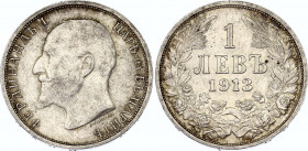 Bulgaria 1 Lev 1913
KM# 31, N# 12345; Silver; Ferdinand I; AUNC with minor hairlines
