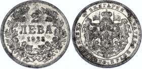 Bulgaria 2 Leva 1923
KM# 36, N# 33596; Boris III; XF