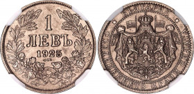 Bulgaria 1 Lev 1925 P NGC UNC
KM# 37, N# 4738; Copper-nickel; Boris III; Poissy Mint; NGC UNC Det. rev. cleaned