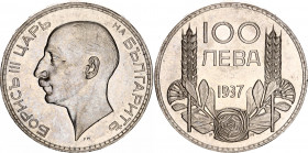 Bulgaria 100 Leva 1937
KM# 45, N# 6450; Silver; Boris III; UNC