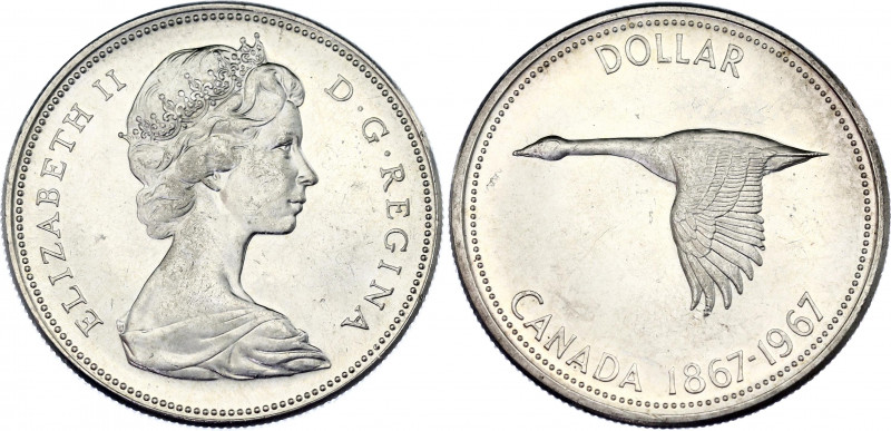 Canada 1 Dollar 1967
KM# 70; Schön# 72; N# 457; Silver; Elizabeth II; 100th Ann...