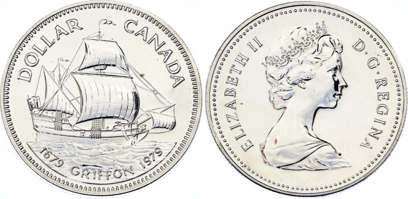 Canada 1 Dollar 1979
KM# 124, N# 16315; Silver., Prooflike ; Ship Griffon; UNC