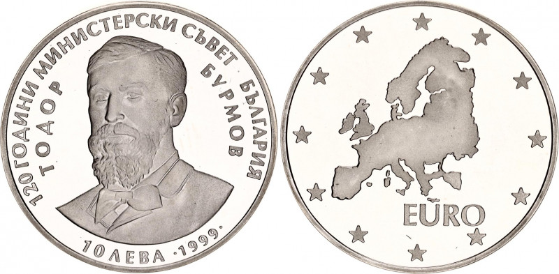 Bulgaria 10 Leva 1999
KM# 248, N# 49914; Silver., Proof; 120 Years Council of M...