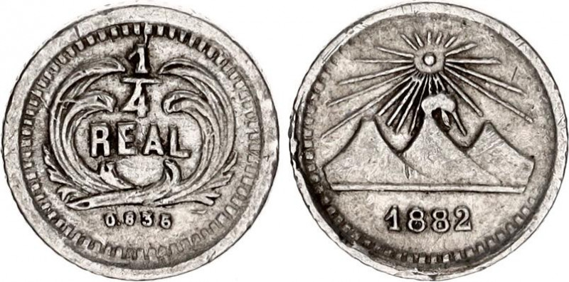 Guatemala 1/4 Real 1882
KM# 151; N# 26389; Silver; XF.