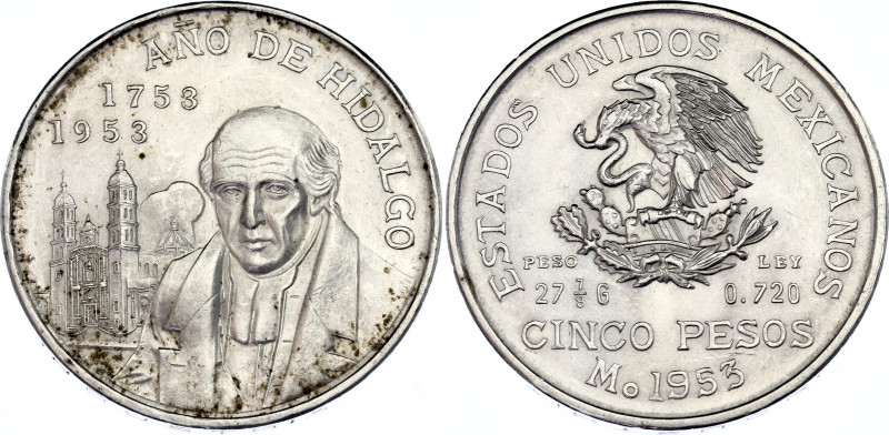 Mexico 5 Pesos 1953 Mo
KM# 468, N# 15263; Silver; UNC