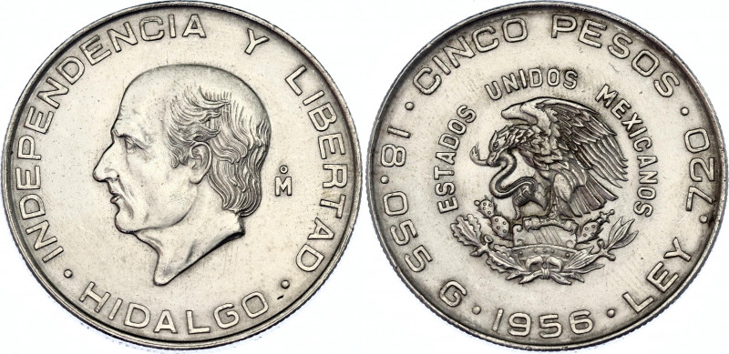 Mexico 5 Pesos 1956 Mo
KM# 469, N# 13986; Silver; UNC