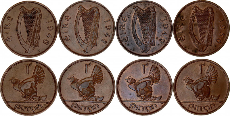 Ireland 4 x 1 Penny 1946 - 1950
KM# 11; N# 1406; XF/XF+.