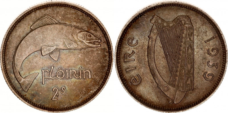 Ireland Florin 1939
KM# 15, N# 12547; Silver; XF+