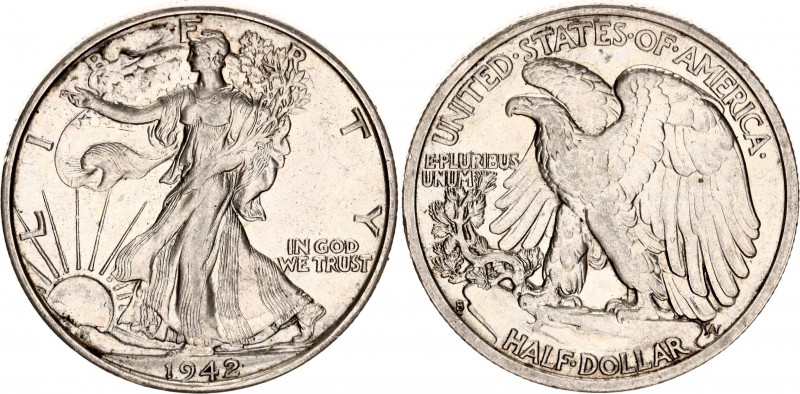 United States 1/2 Dollar 1945 S
KM# 142, N# 4455; Silver; "Walking Liberty Half...