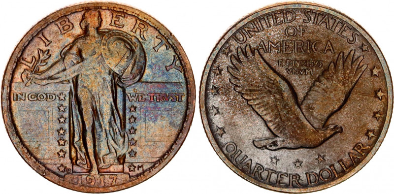 United States 1/4 Dollar 1917 D
KM# 145, N# 3573; Silver; "Standing Liberty Qua...