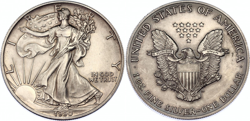 United States 1 Dollar 1990
KM# 273, N# 1493; Silver; Liberty; UNC with amazing...