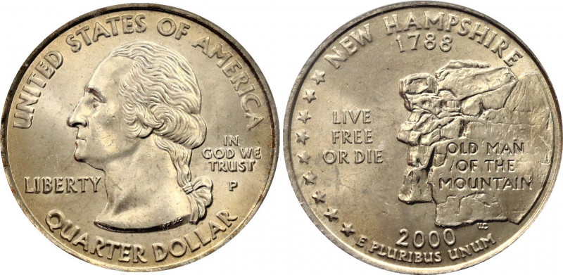 United States 25 Cents 2000 P ICG MS 67
KM# 308; Schön# 308; N# 612; Copper-Nic...