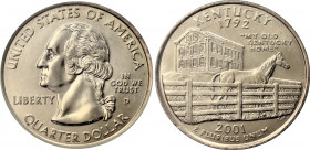 United States 25 Cents 2001 D ICG MS 67
KM# 322; Schön# 322; N# 618; Copper-Nickel; Kentucky; Mint: Denver; UNC