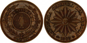 Uruguay 1 Centesimo 1869 A
KM# 11; N# 4357; AUNC/UNC.
