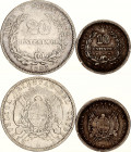 Uruguay 10 & 20 Centesimos 1877 - 1893
KM# 14, 15; Silver; F/VF.
