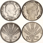 Uruguay 2 x 20 Centesimos 1942 - 1954
KM# 29, 36; Silver; XF/AUNC with mint luster.