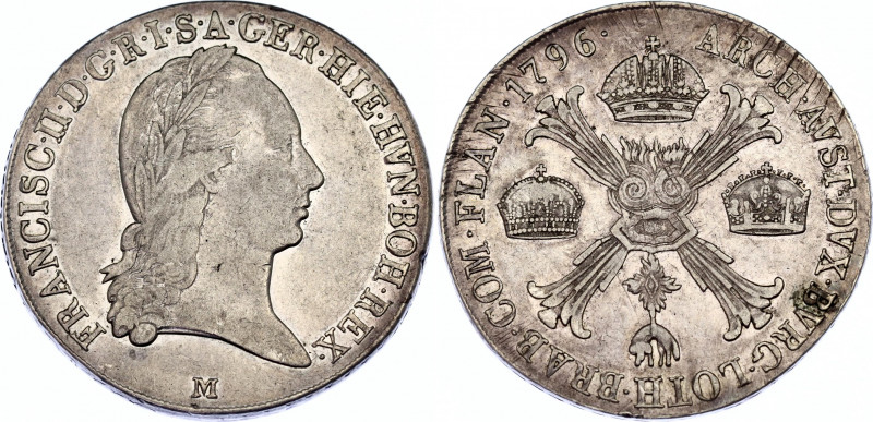 Italian States Milan 1 Kronenthaler / Crocione 1796 M
KM# 239; N# 23333; Silver...