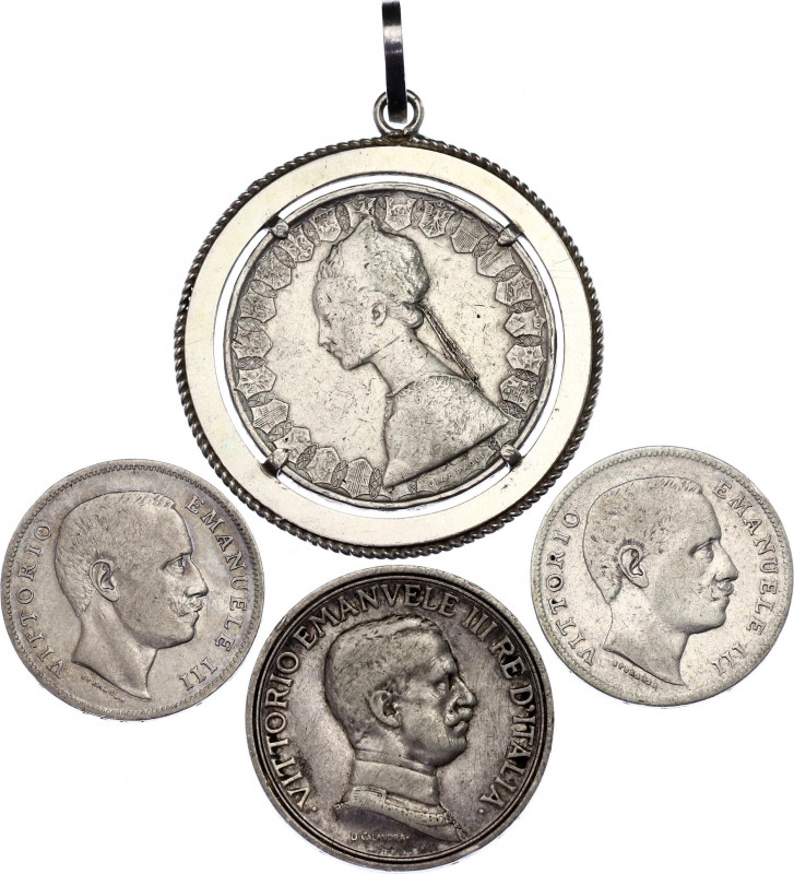 Italy Lot of 4 Silver Coins 20th Century
Various Dates & Denominations; Silver;...