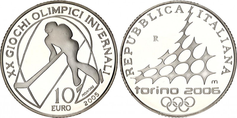 Italy 10 Euro 2005 R
KM# 262; Silver., Proof; 2006 Winter Olympics - Speed Skat...