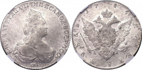 Russia 1 Rouble 1786 СПБ TI ЯА NGC AU 58
Bit# 242; Silver, AU-UNC, mint luster. Slightly undergraded.