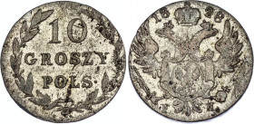 Russia - Poland 10 Groszy 1828 FH
Bit# 1009; Conros# 466/10; Silver 2.79 g; VF+